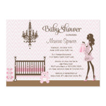 Pink elegant nursery baby girl shower invitation