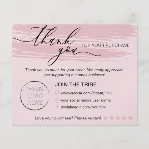 Pink Elegant Online Store Small Business Thank you Flyer