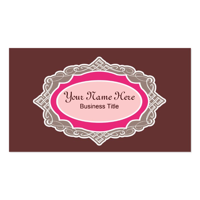 Pink Elegant Ornament Sign Business Card Design