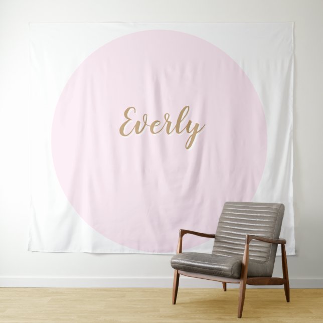Pink Elegant Simple Script Cake Table Backdrop (In Situ (Horizontal))