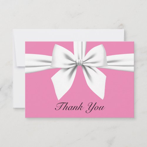 Pink Elegant Tiffany Pearls Fancy Party Stationery Thank You Card