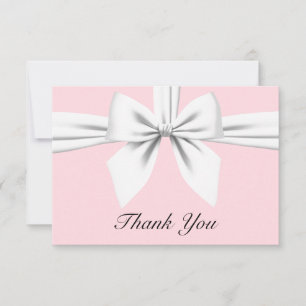 Pink Elegant Tiffany Pearls Fancy Party Stationery Thank You Card