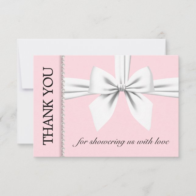 Pink Elegant Tiffany Teal Fancy Baby Shower Thank You Card (Front)