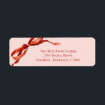 Pink Elegant Watercolor Red Bow Christmas Address Label<br><div class="desc">Pink Elegant Watercolor Red Bow Christmas Address label features a beautiful watercolor bow illustration.</div>