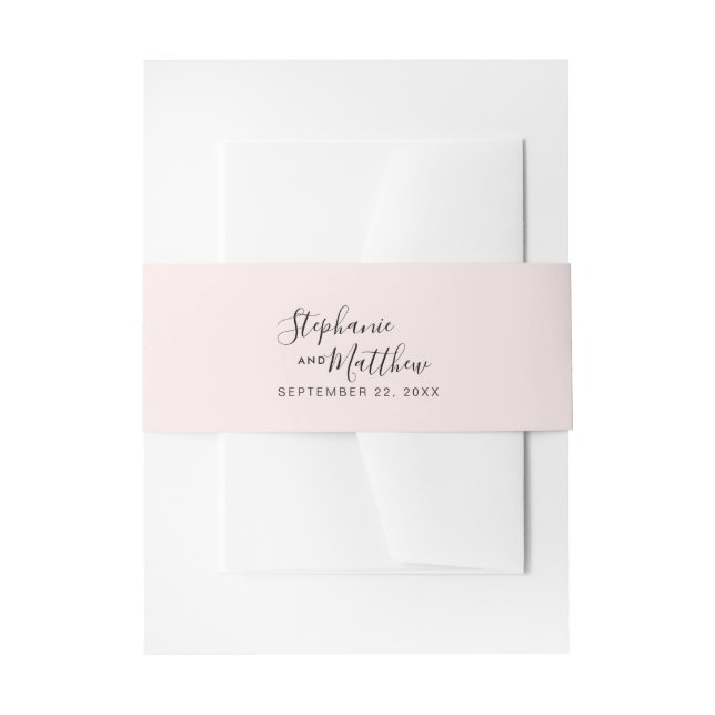 Pink Elegant Wedding Invitation Belly Band (Front Example)