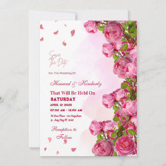 Pink Elegant Wedding - Romantic Timeless Memories Invitation