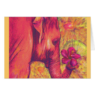pink elepant with hibiscus cards