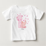 Pink Elephant 1st Birthday Custom Baby Bodysuit