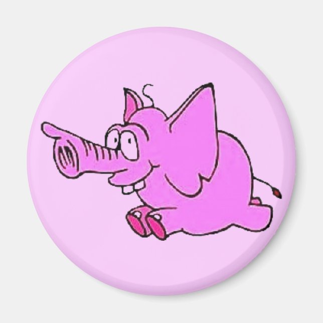 "Pink Elephant" 3" Fridge Magnet (Front)