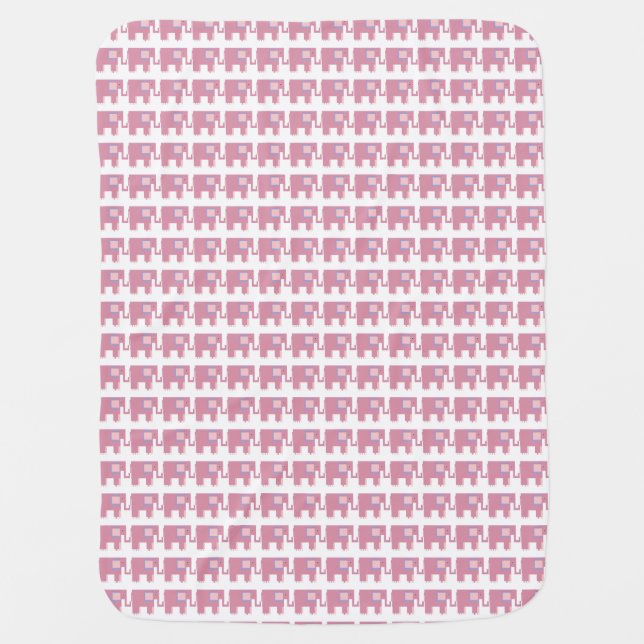 Pink elephant baby blanket (Front)