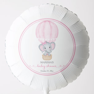 Pink Elephant Baby Girl Shower Balloon