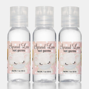 Pink Elephant Baby Girl Shower Favors Spread Love Hand Sanitizer