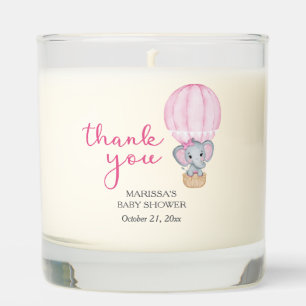 Pink Elephant Baby Girl Shower Scented Candle