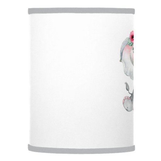 Pink Elephant Baby Lamp Shade (Left)