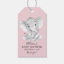 elephant baby shower tags