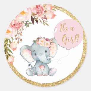 Pink Elephant Stickers Zazzle