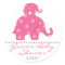 Pink Elephant Baby Shower Favor Stickers