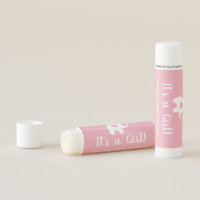 Pink elephant baby shower lip balm party favor