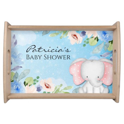  Pink Elephant Baby Shower Serving Tray_Baby Boy Serving Tray