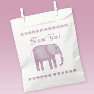 Pink Elephant Baby Shower Thank You Favor Bag