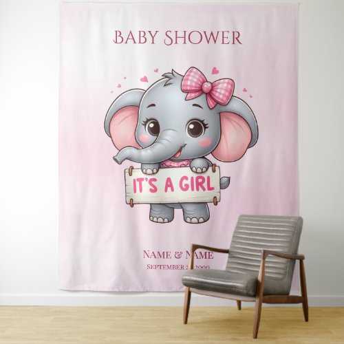 Pink Elephant Backdrop