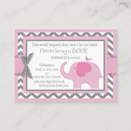 Pink Elephant Bird Bring A Book Card