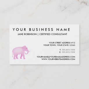 Pink Elephant Business Card