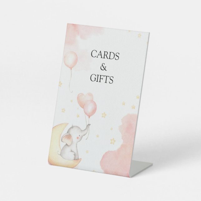 Pink Elephant Cards & Gifts Sign (Front)