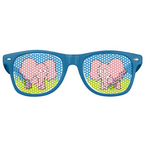 Pink elephant cartoon aviator sunglasses