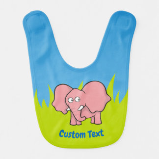 Pink elephant cartoon bib