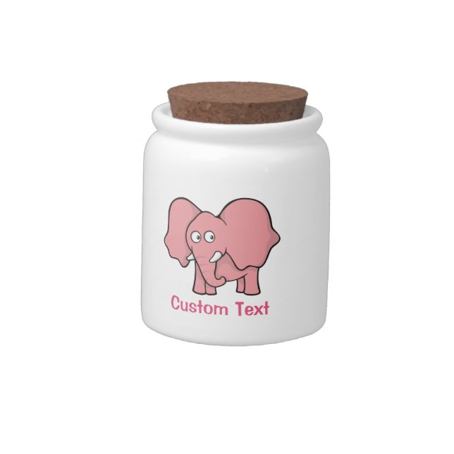Pink elephant cartoon candy jar (Left)