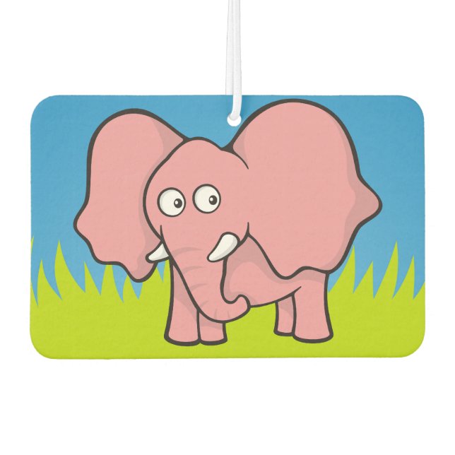 Pink elephant cartoon car air freshener (Front)