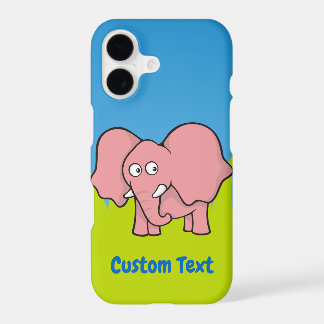 Pink Elephant Cartoon iPhone 17 Case