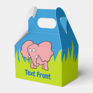 Pink elephant cartoon favor box