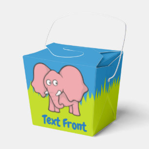 Pink elephant cartoon favor box
