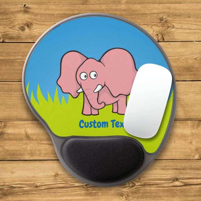 Pink elephant cartoon gel mouse pad (Creator Uploaded)