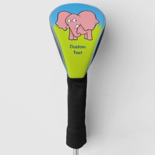 Pink Elephant Cartoon Golf Head Cover