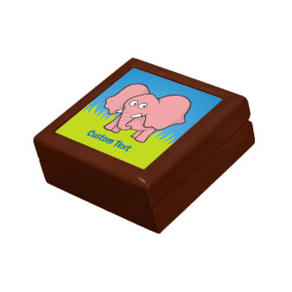 Pink elephant cartoon jewelry box