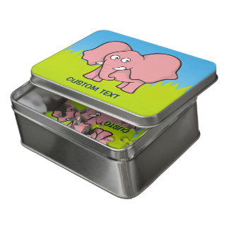 Pink Elephant Cartoon Jigsaw Puzzle