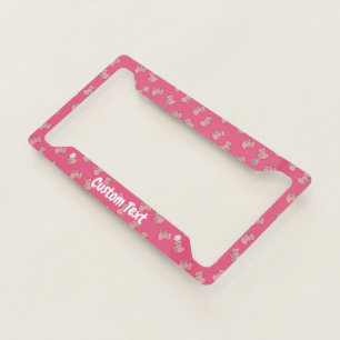 Pink Elephant Cartoon License Plate Frame