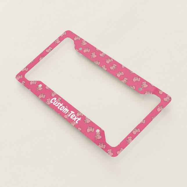 Pink Elephant Cartoon License Plate Frame (3/4)