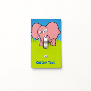 Pink elephant cartoon light switch cover