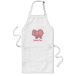 Pink elephant cartoon long apron