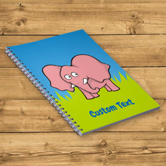 Pink elephant cartoon notebook
