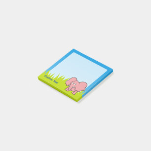 Pink Elephant Cartoon Post-it Notes