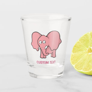 Pink Elephant Cartoon Shot Glass