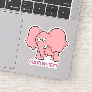 Pink Elephant Cartoon Sticker