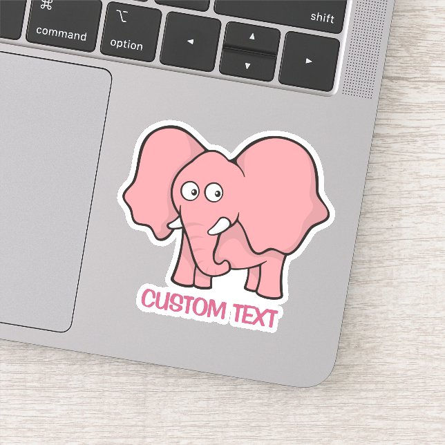 Pink Elephant Cartoon Sticker (Detail)