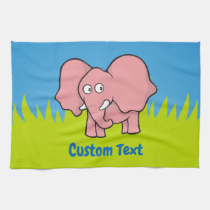 Pink elephant cartoon towel