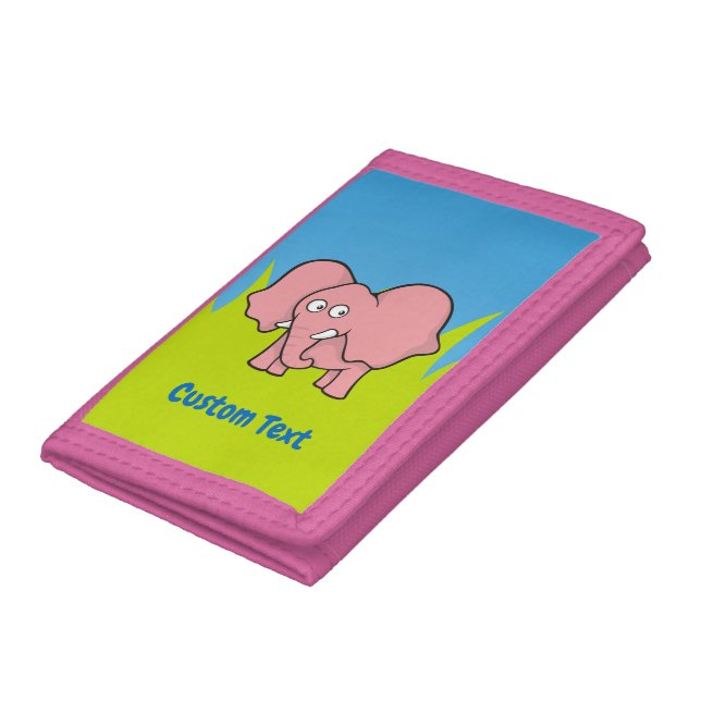 Pink elephant cartoon trifold wallet (Bottom)